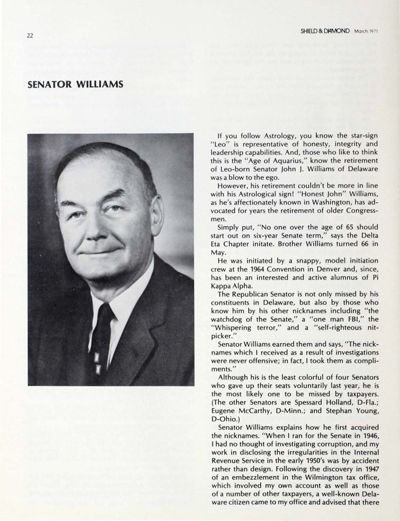 Senator Williams, March 1971